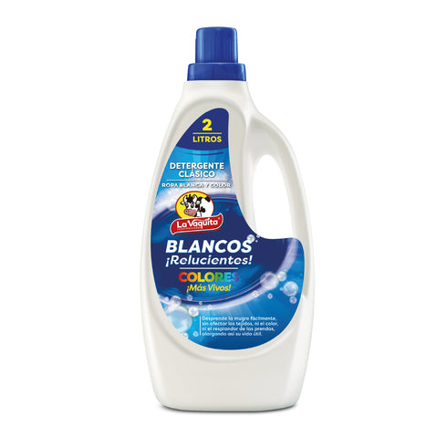 Detergente Clásico Líq La Vaquita Ropa Blanca-Color 2000mL